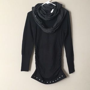 Dark grey sweater with scarf